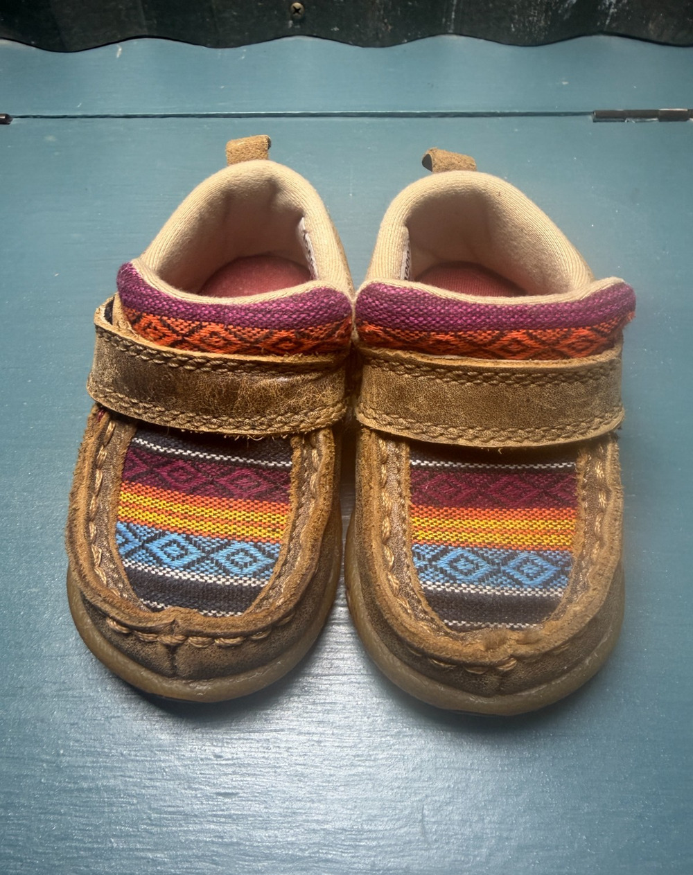 Twisted X Infant Baby Bomber Multi Serape Driving Moccasin Shoes Size 3M ICA0004